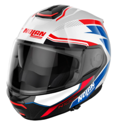 Moto helma Nolan N100-6 Surveyor Metal White/Blue N-COM 24